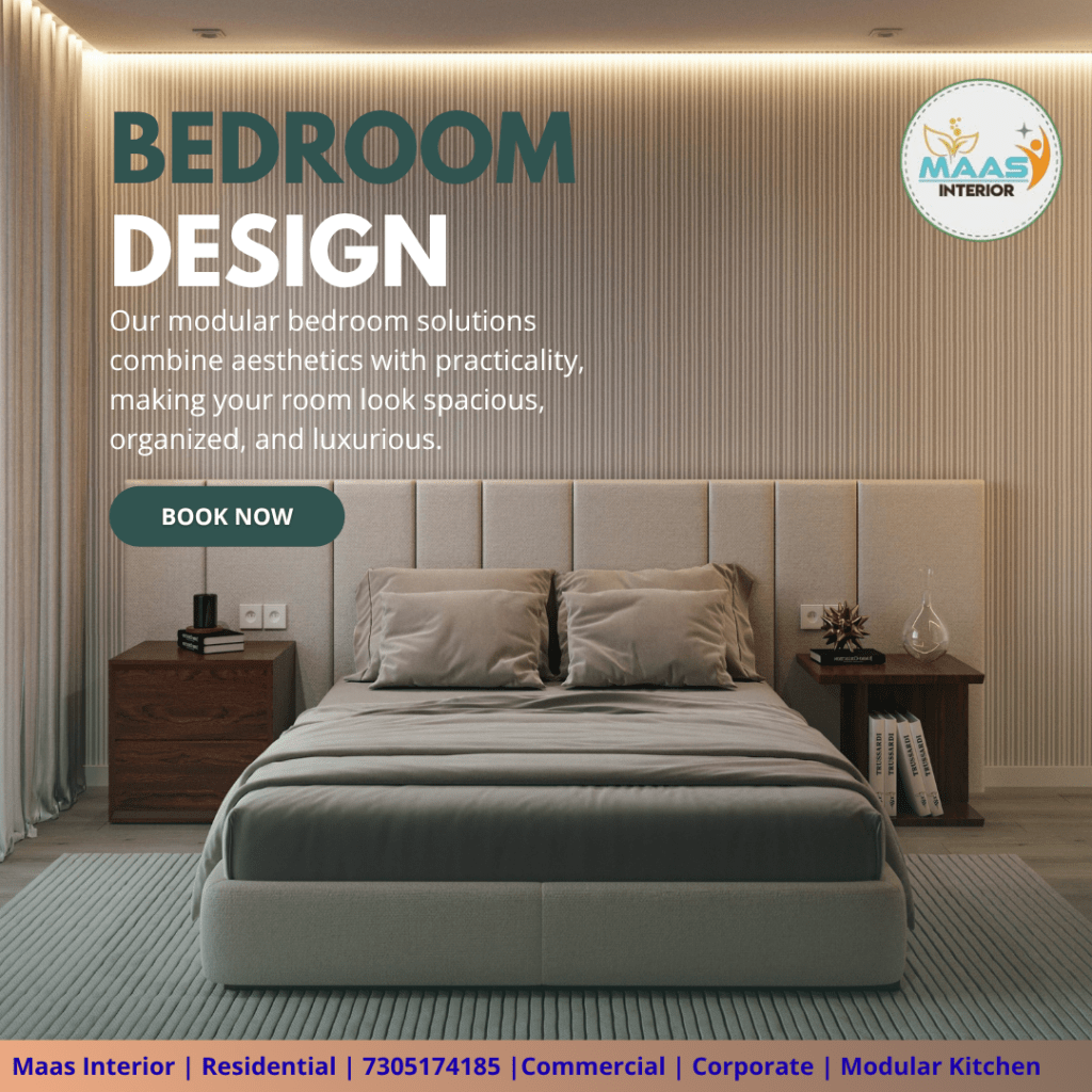green and white elegant bedroom design instagram post