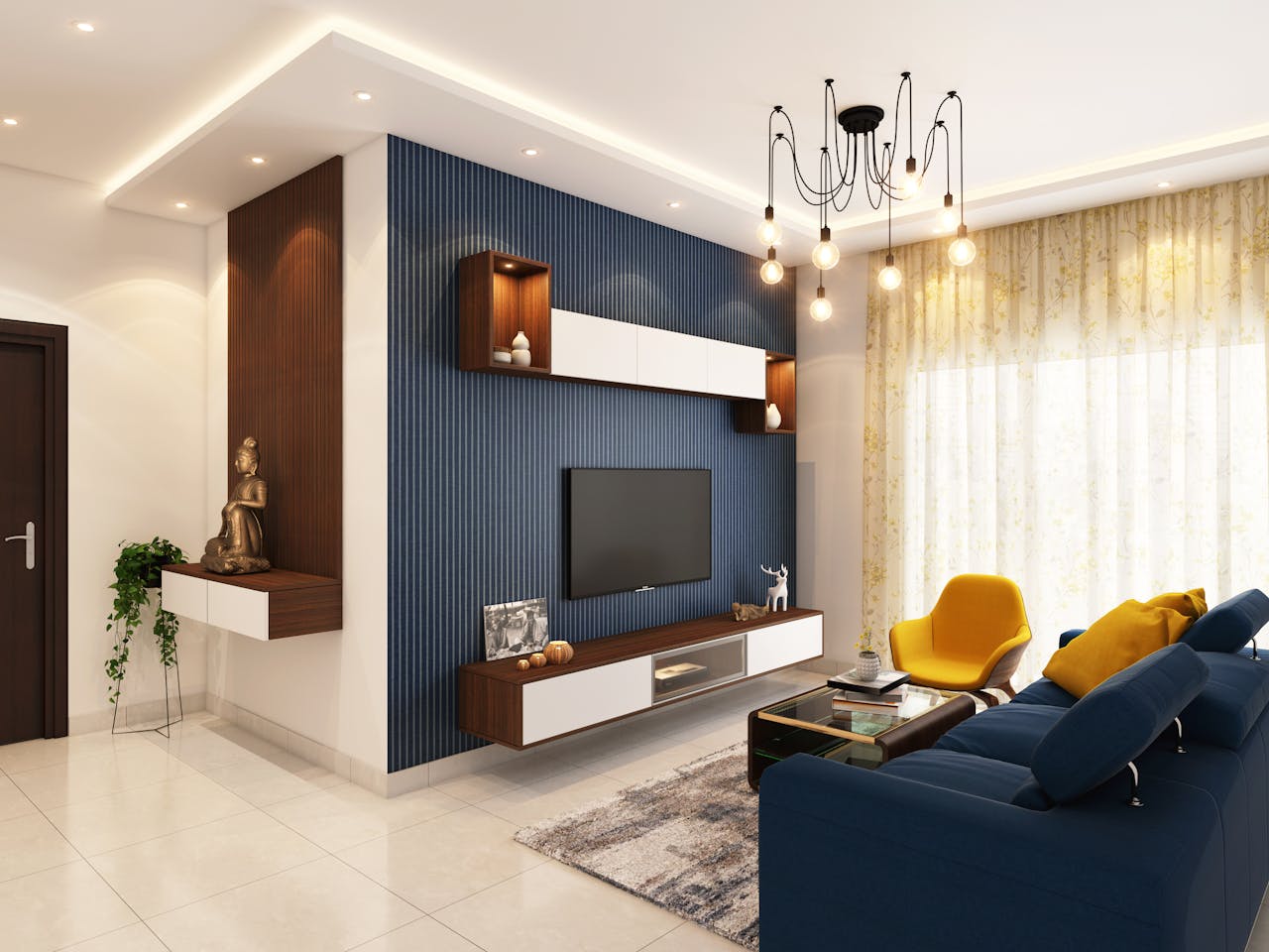 heros-img Contemporary and cozy living room interior with elegant decor in Bangalore.